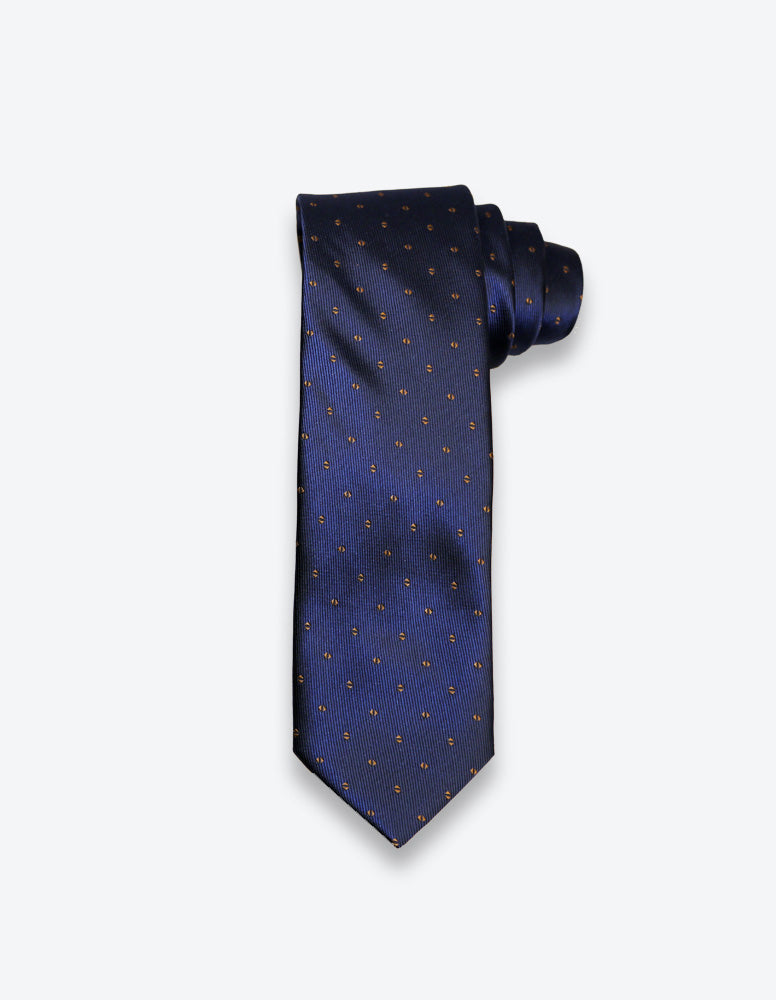 Navy-Brown Dotted Tie