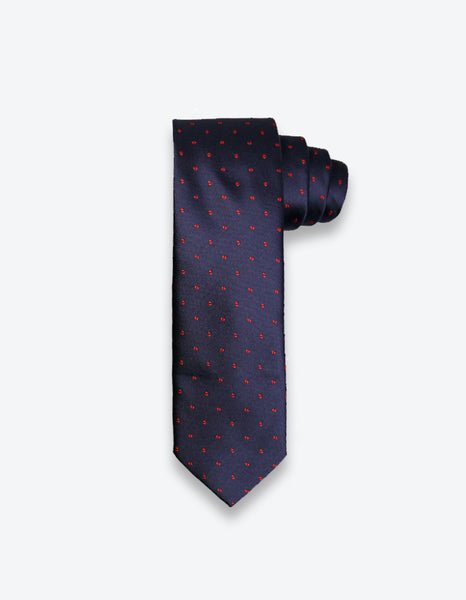 Navy-Red Dotted Tie