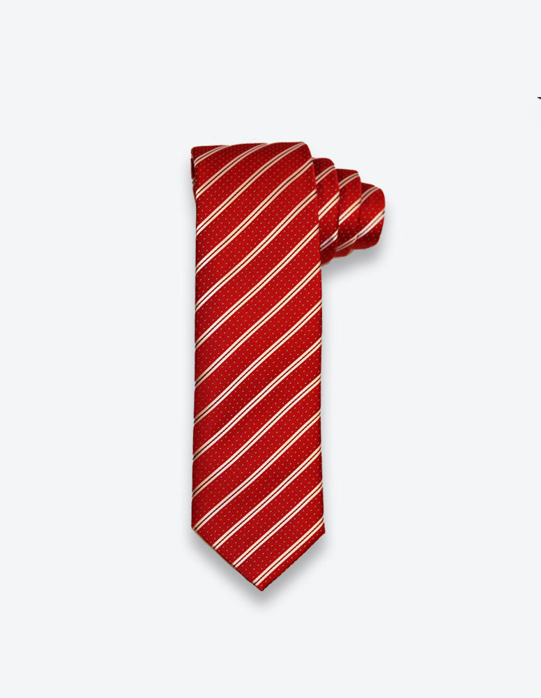 Red-White Striped Tie