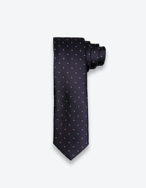 Navy-Light blue Dotted Tie