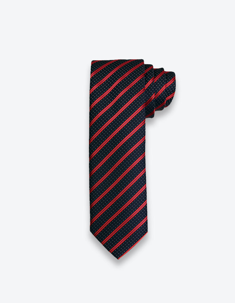 Navy-Red Striped Tie