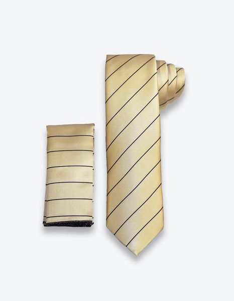 Gold-Navy Striped Tie