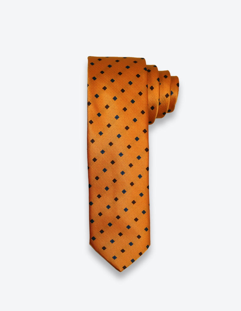 Orange-Navy Square Tie