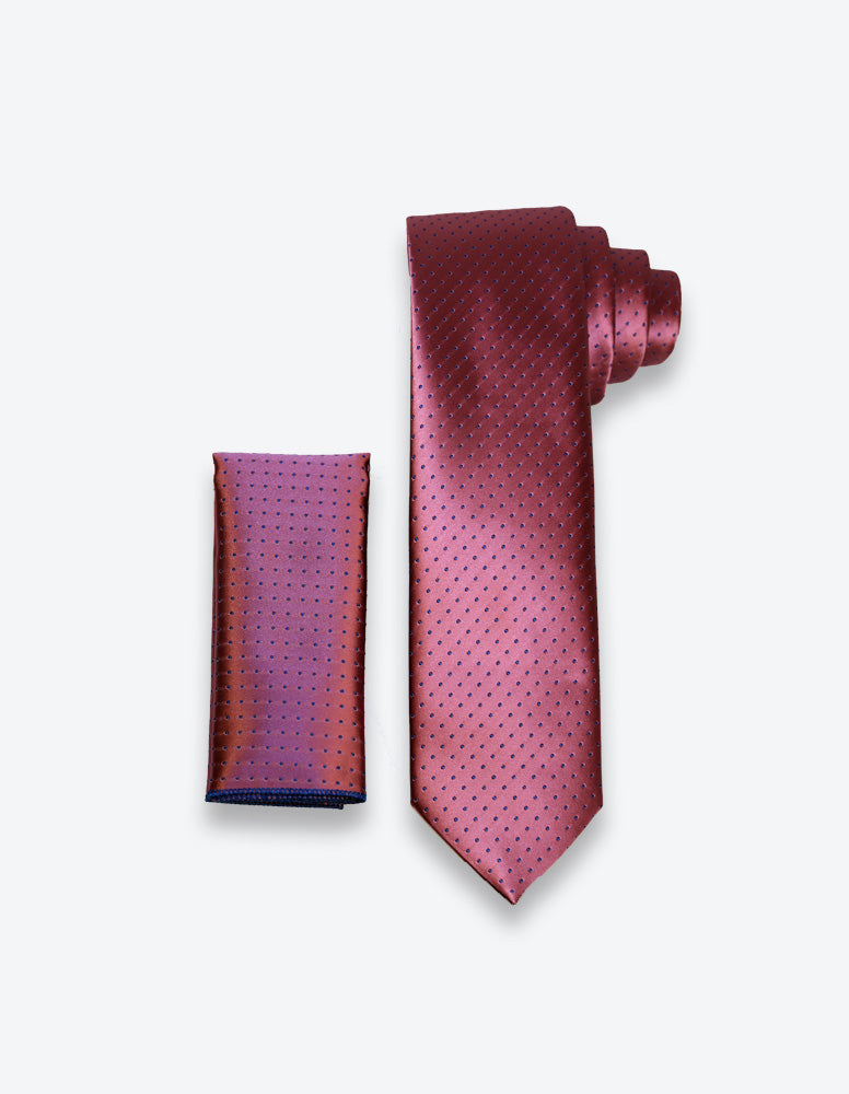 Dark Pink-Blue Dotted Tie