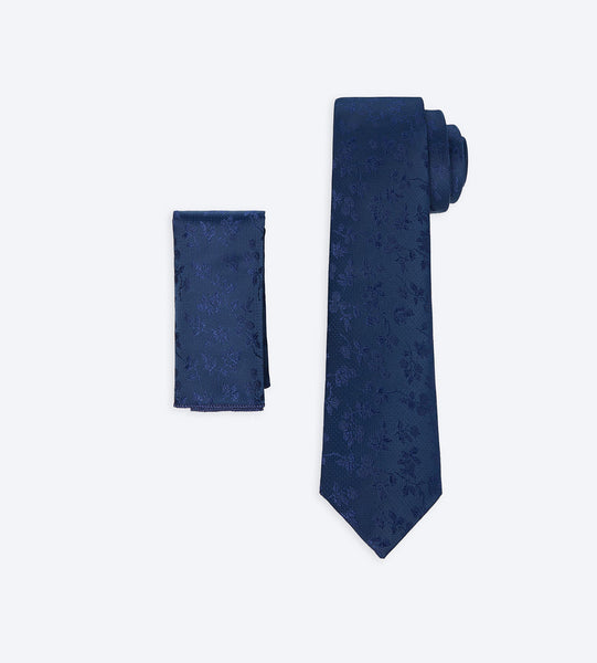 Dark blue Floral Tie