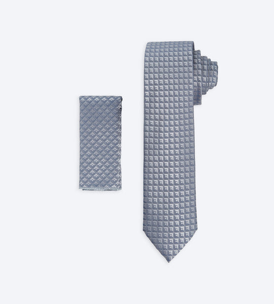 Silver Checkered Tie
