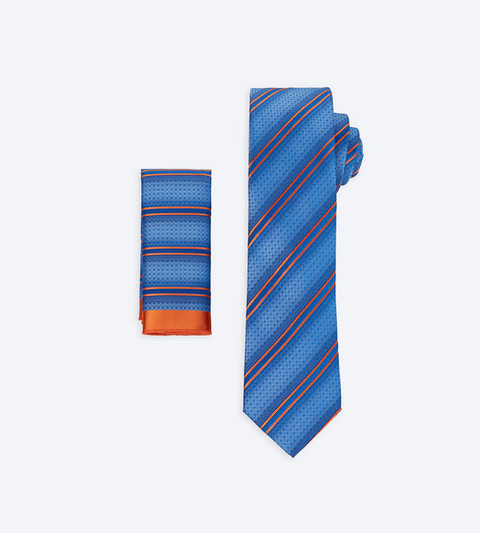Blue-Orange Striped Tie
