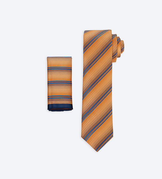 Orange-Blue Striped Tie