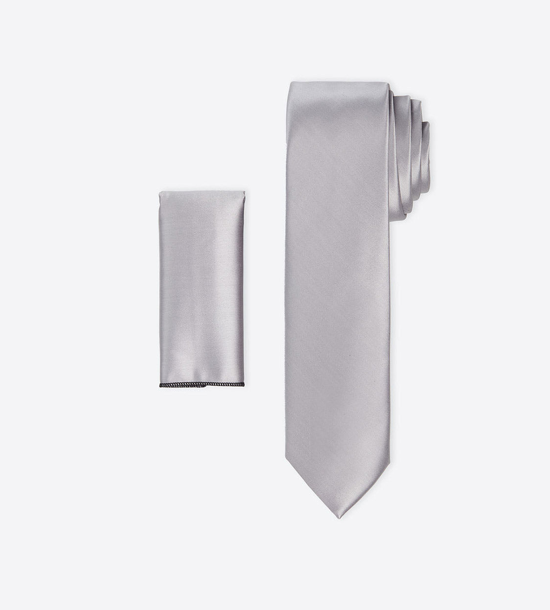 Silver Gray Solid Tie