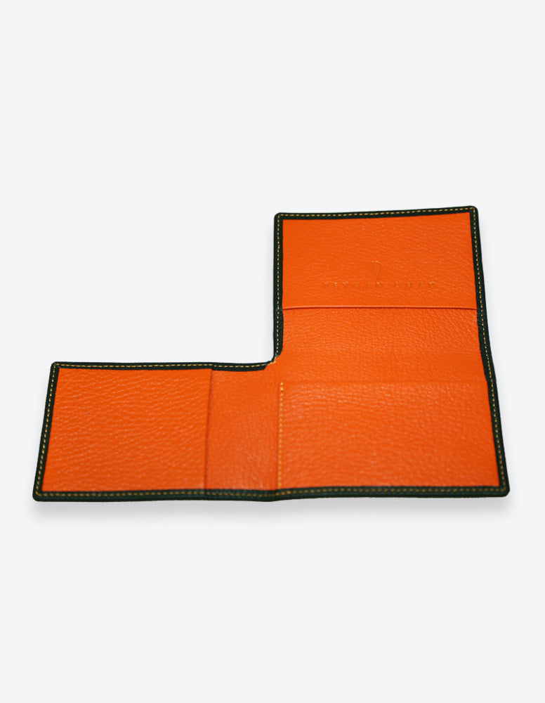 Black Wallet with Orange Interior